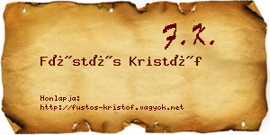 Füstös Kristóf névjegykártya