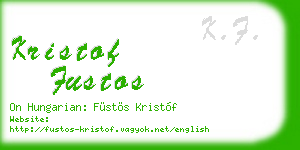 kristof fustos business card