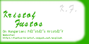 kristof fustos business card